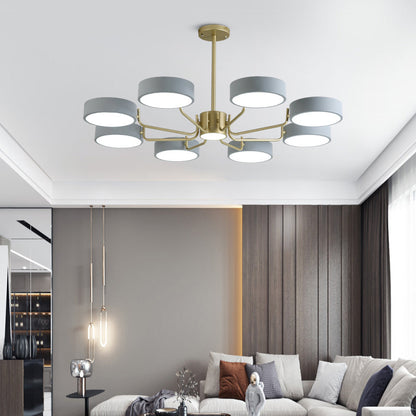Léonie Minimalist Round LED Chandelier with Acrylic Rings