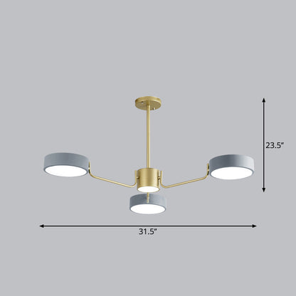 Léonie Minimalist Round LED Chandelier with Acrylic Rings