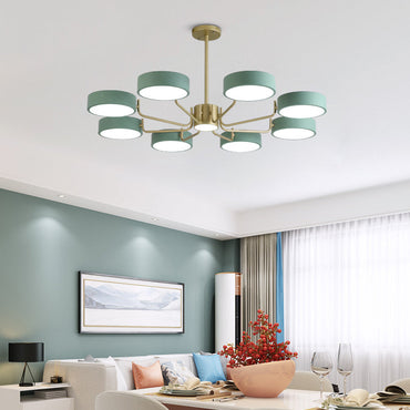 Léonie Lustre LED rond minimaliste avec anneaux en acrylique