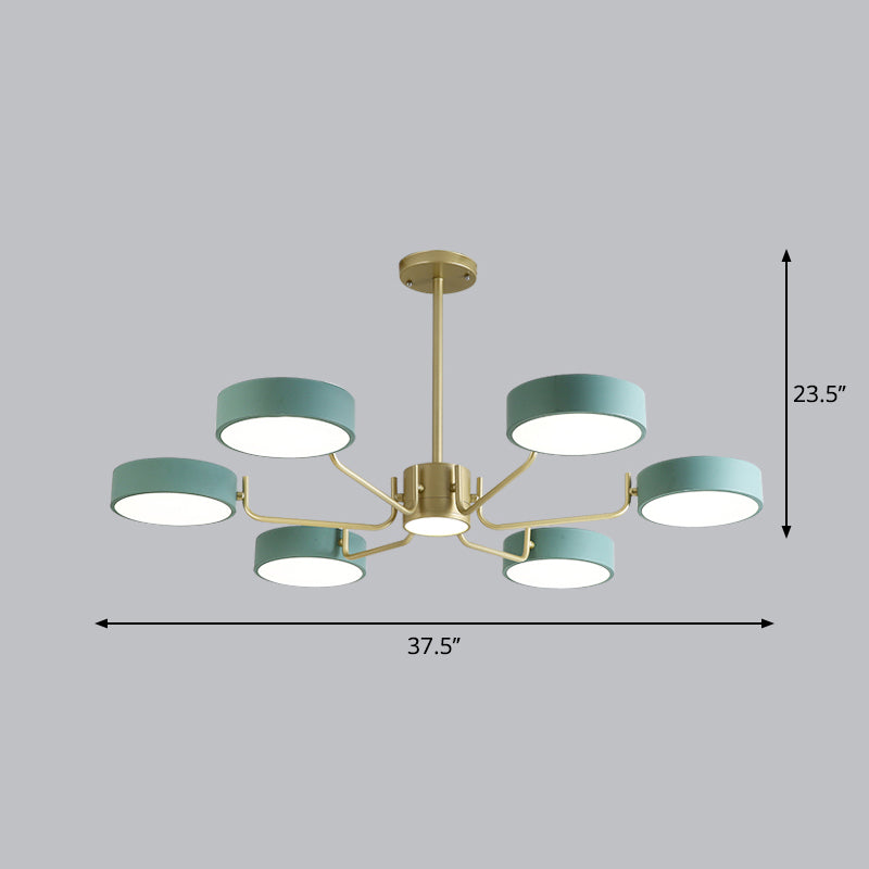 Léonie Minimalist Round LED Chandelier with Acrylic Rings