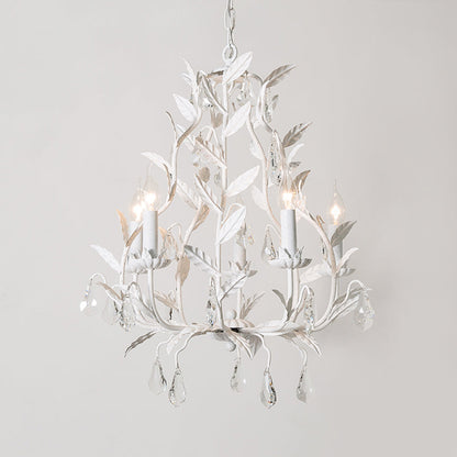 Lustre en métal Élodie avec larmes de cristal