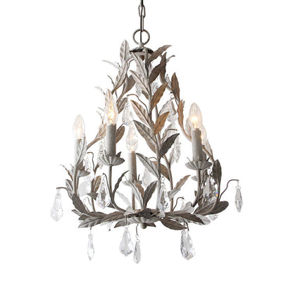 Lustre en métal Élodie avec larmes de cristal