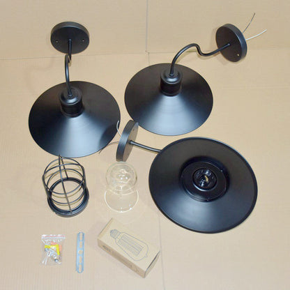 Adèle Conical Cage Gooseneck Wall Lamp Black