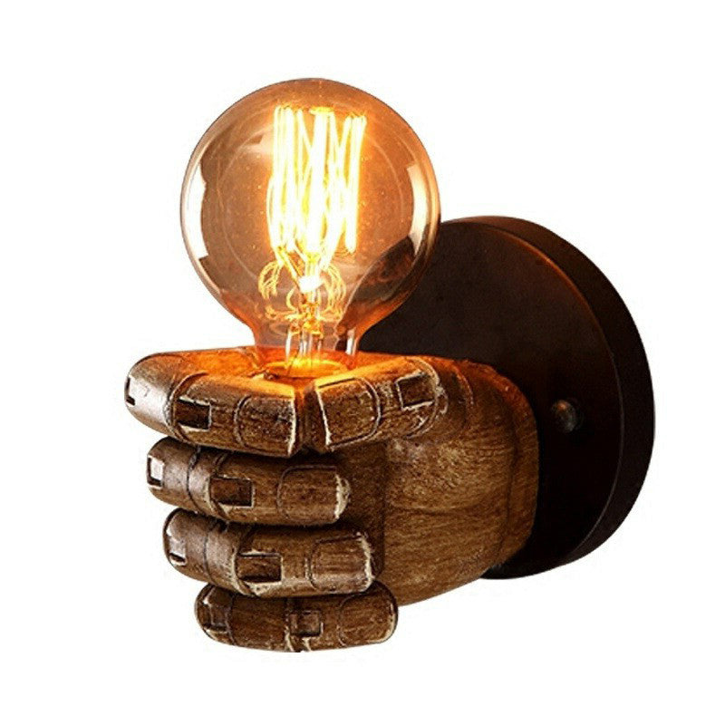 Océane Brown Fist Wall Lamp – Loft Style Resin Sconce