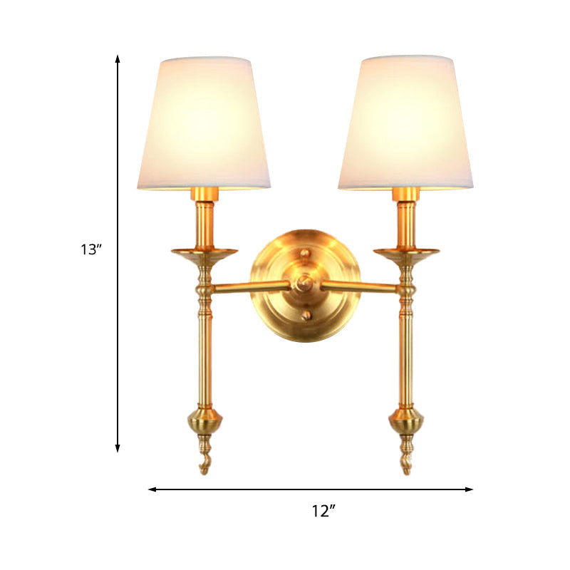 Applique murale en tissu et laiton Élodie 1/2 lumière