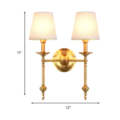 Applique murale en tissu et laiton Élodie 1/2 lumière