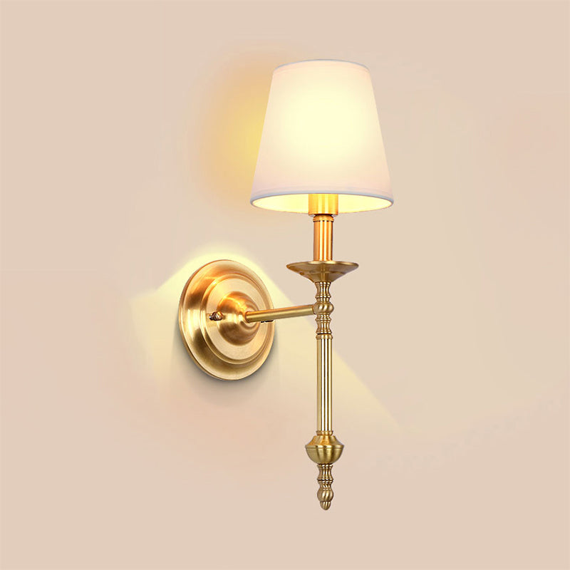 Applique murale en tissu et laiton Élodie 1/2 lumière