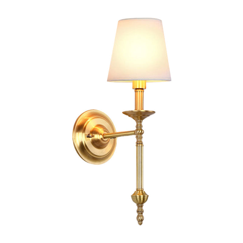 Applique murale en tissu et laiton Élodie 1/2 lumière