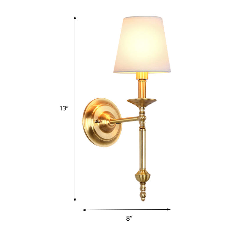 Applique murale en tissu et laiton Élodie 1/2 lumière