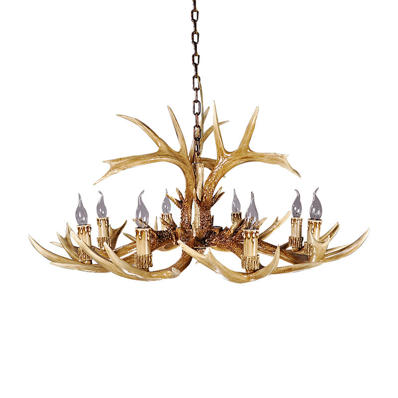 Adélie Rustic Antler Resin Chandelier Ceiling Light