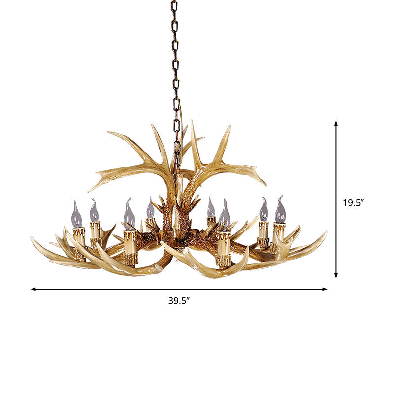 Adélie Rustic Antler Resin Chandelier Ceiling Light