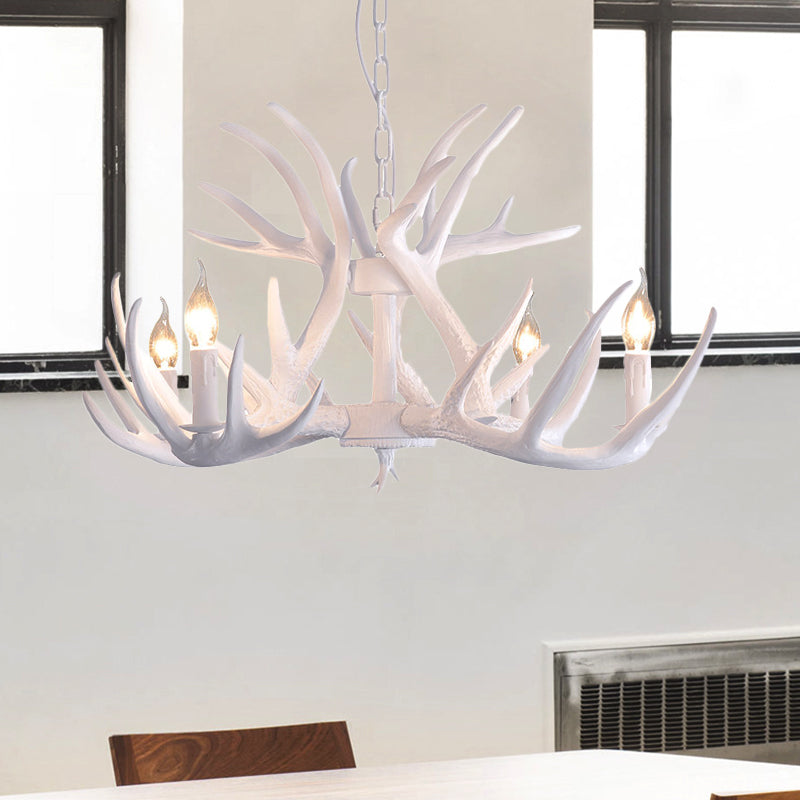 Suspension Lustre Valmont Blanc Imitation Corne de Cerf