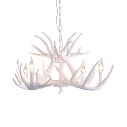 Suspension Lustre Valmont Blanc Imitation Corne de Cerf