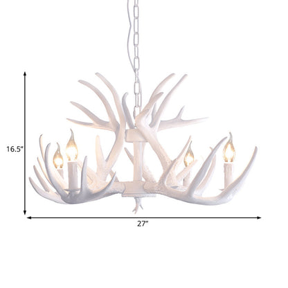 Suspension Lustre Valmont Blanc Imitation Corne de Cerf
