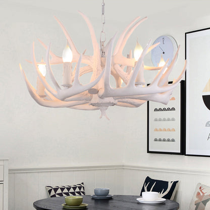 Suspension Lustre Valmont Blanc Imitation Corne de Cerf
