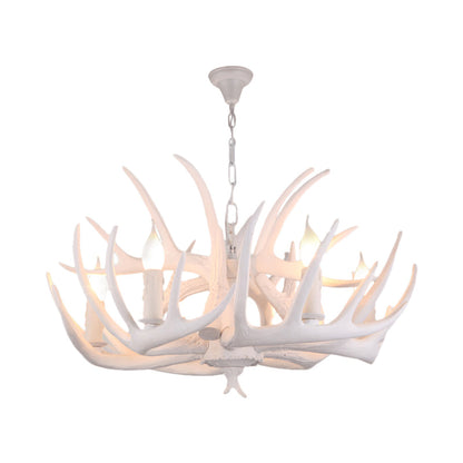 Suspension Lustre Valmont Blanc Imitation Corne de Cerf
