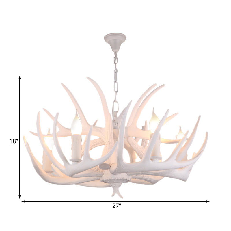 Suspension Lustre Valmont Blanc Imitation Corne de Cerf