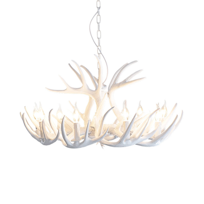 Suspension Lustre Valmont Blanc Imitation Corne de Cerf