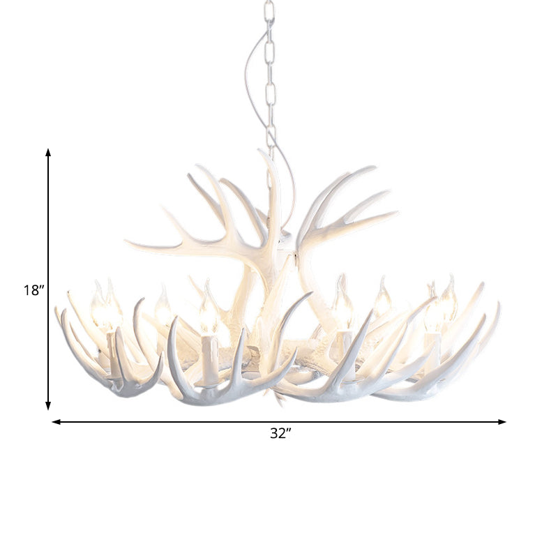 Suspension Lustre Valmont Blanc Imitation Corne de Cerf