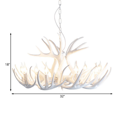 Suspension Lustre Valmont Blanc Imitation Corne de Cerf