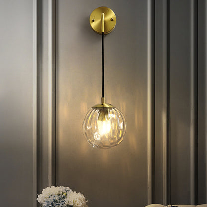 Céline Ripple Glass Globe Wall Light Sconce