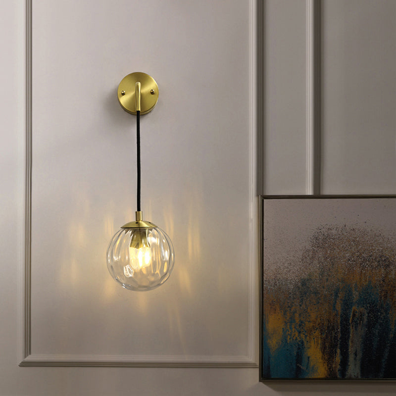 Céline Ripple Glass Globe Wall Light Sconce