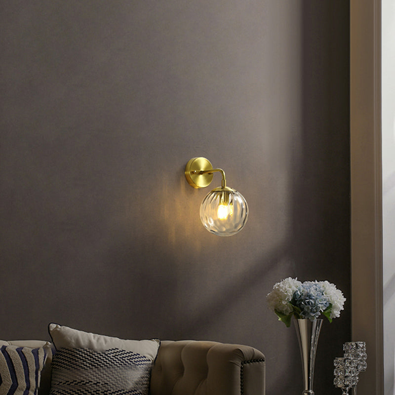 Céline Ripple Glass Globe Wall Light Sconce