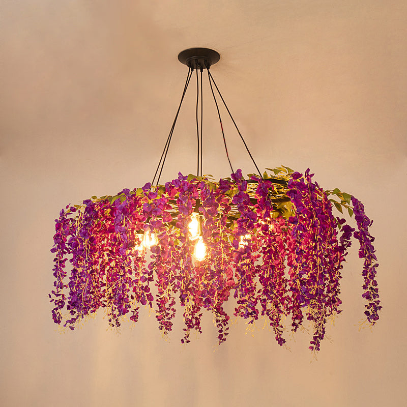Suspension Chandelier Élodie Art Déco Floral