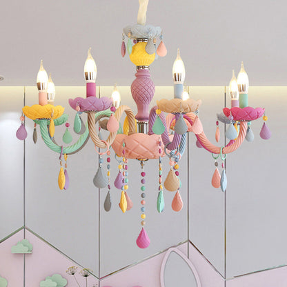 Amélie Violet Macaron Verre Enfants Chandelier Lustre
