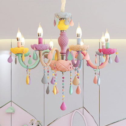 Amélie Violet Macaron Verre Enfants Chandelier Lustre
