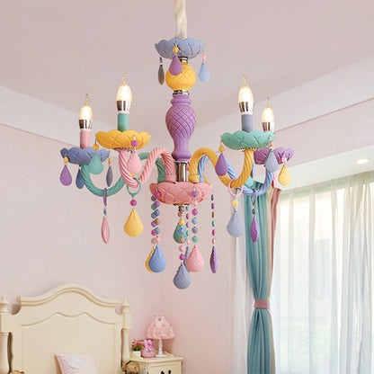 Amélie Violet Macaron Verre Enfants Chandelier Lustre