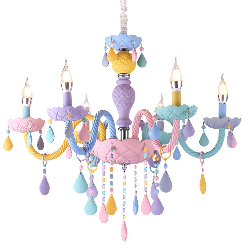 Amélie Violet Macaron Verre Enfants Chandelier Lustre