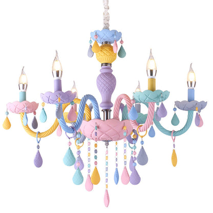 Amélie Violet Macaron Verre Enfants Chandelier Lustre