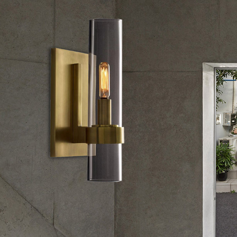 Camille Cylinder Clear Glass Wall Sconce