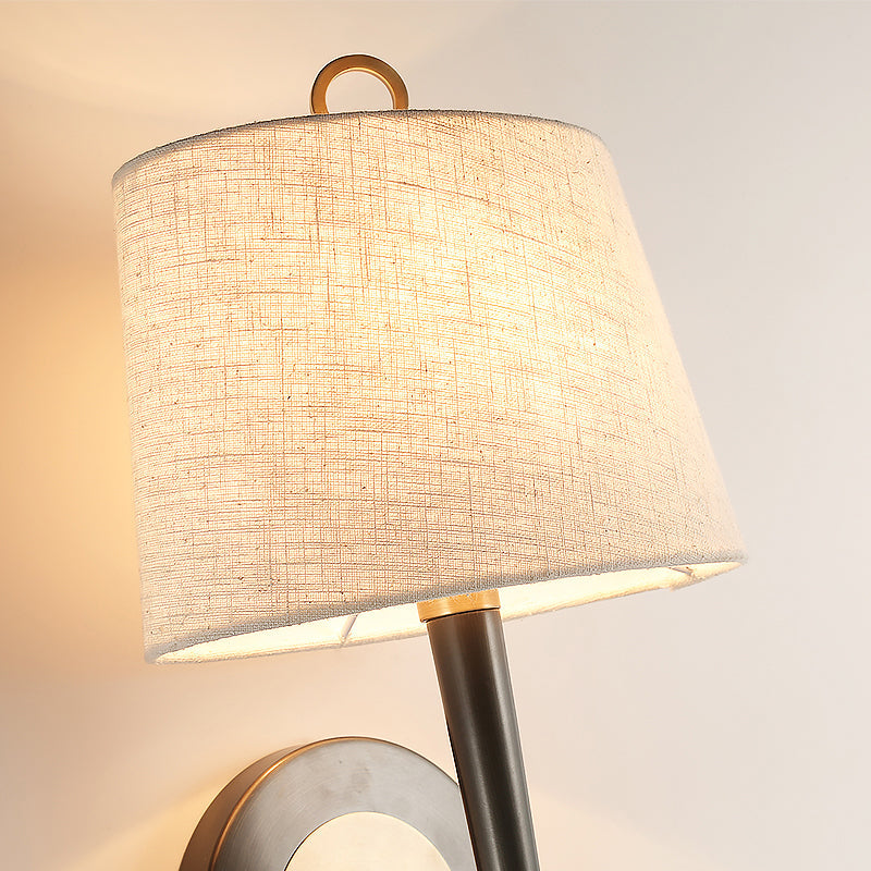 Joséphine Minimalist Fabric Taper Wall Sconce Black-Brass