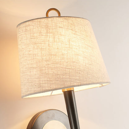 Joséphine Minimalist Fabric Taper Wall Sconce Black-Brass