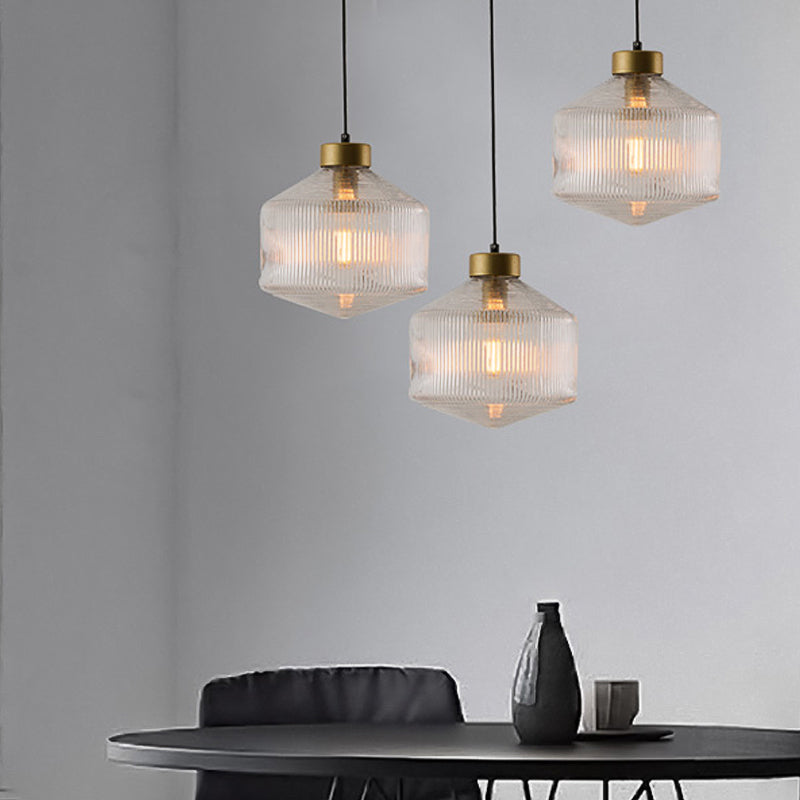 Camille Modern Drum Prismatic Glass Pendant Light