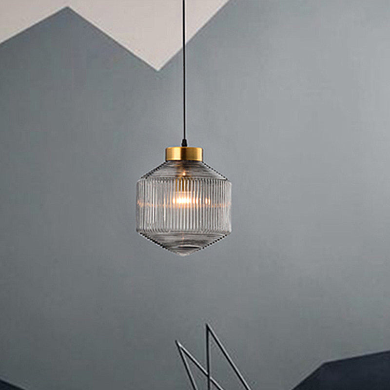 Camille Modern Drum Prismatic Glass Pendant Light