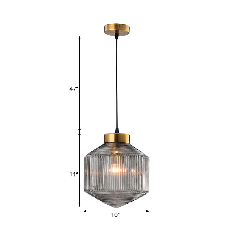 Camille Modern Drum Prismatic Glass Pendant Light