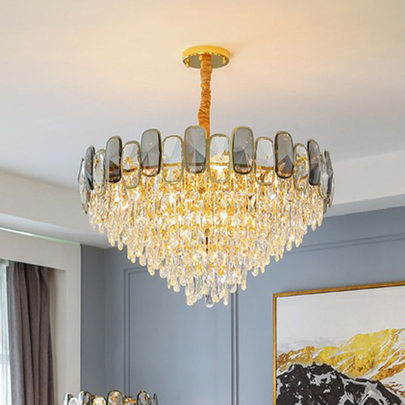 Camille Clear Crystal Cone Chandelier Suspension Light