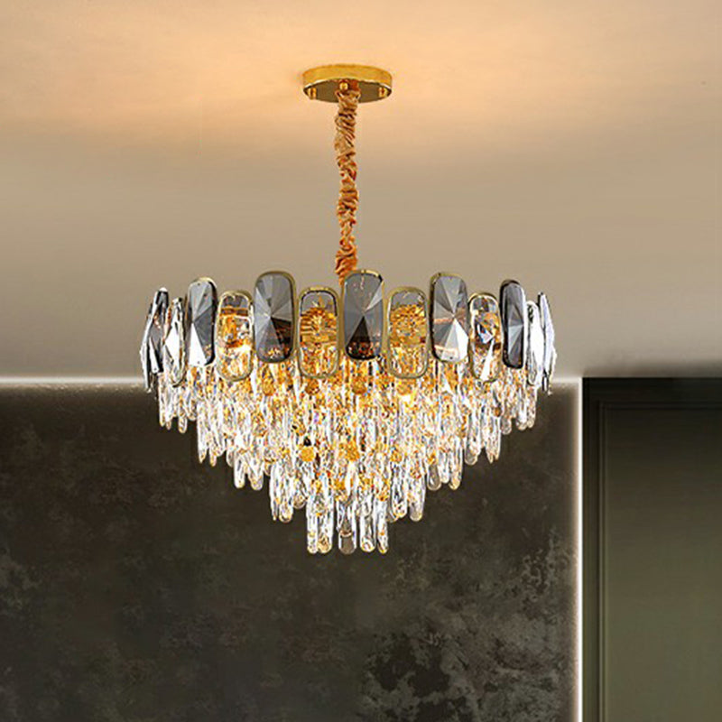 Camille Clear Crystal Cone Chandelier Suspension Light