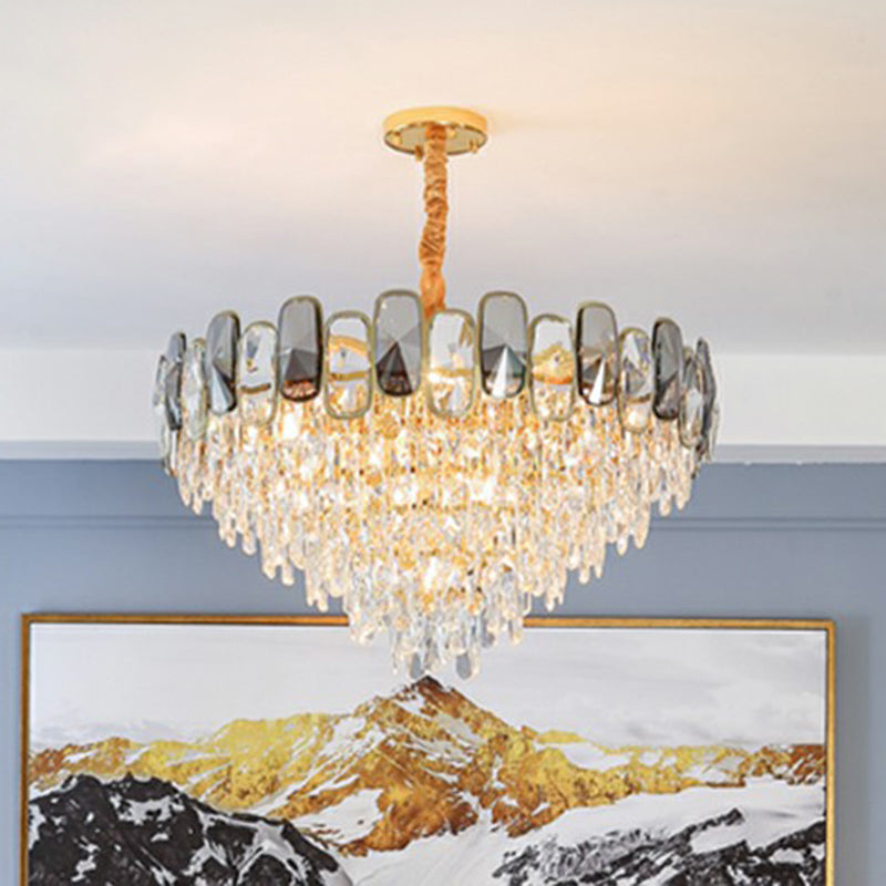 Camille Clear Crystal Cone Chandelier Suspension Light