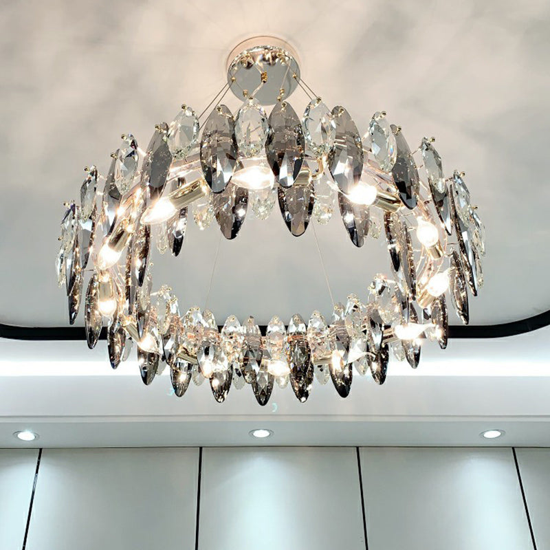 Élodie Crystal Oval Minimalist Pendant Light 20 Inch