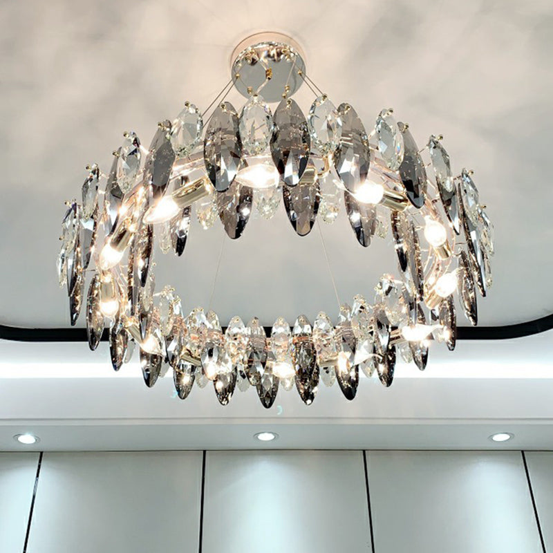 Élodie Crystal Oval Minimalist Pendant Light 20 Inch
