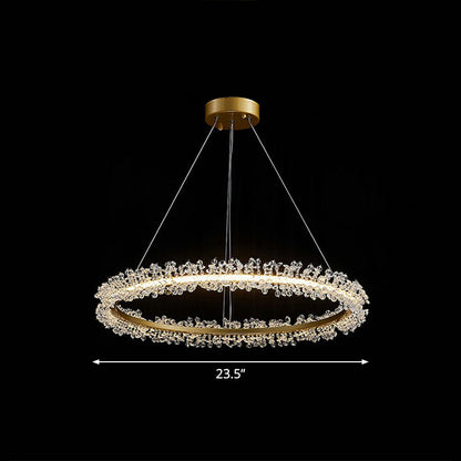 Lustre suspendu LED Sophie Crystal Bead Circle