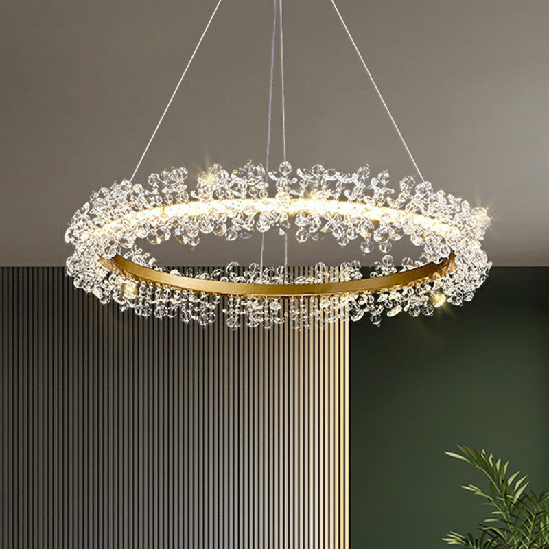 Lustre suspendu LED Sophie Crystal Bead Circle