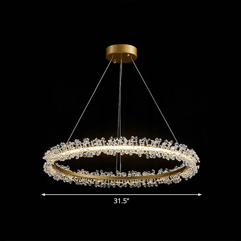 Lustre suspendu LED Sophie Crystal Bead Circle
