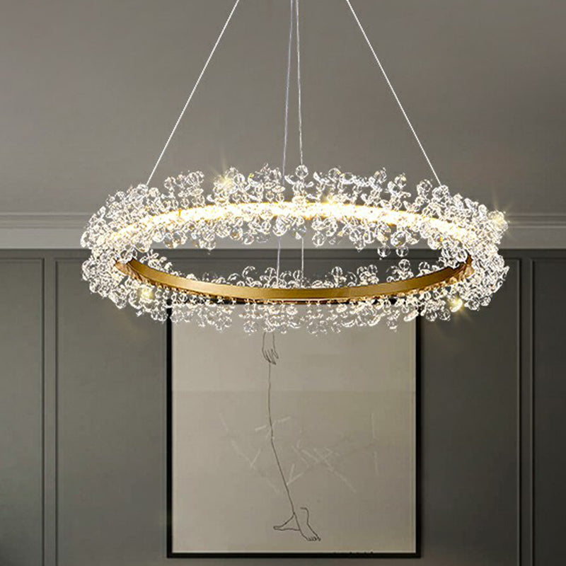 Lustre suspendu LED Sophie Crystal Bead Circle
