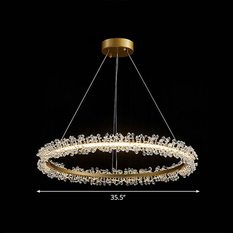 Lustre suspendu LED Sophie Crystal Bead Circle