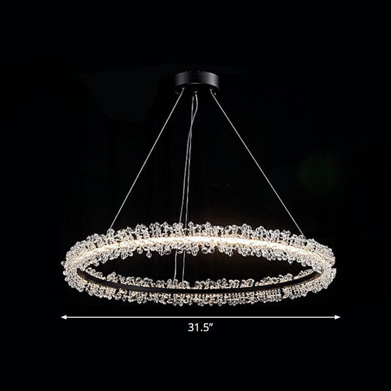 Lustre suspendu LED Sophie Crystal Bead Circle